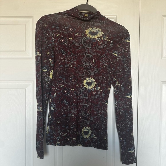 Ulla Johnson Aurelia Printed Turtleneck Top - Picture 4 of 4
